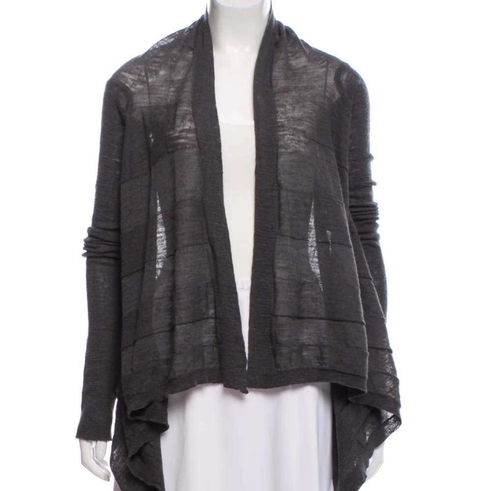 Rick Owens Linen Blend Open Cardigan Wrap